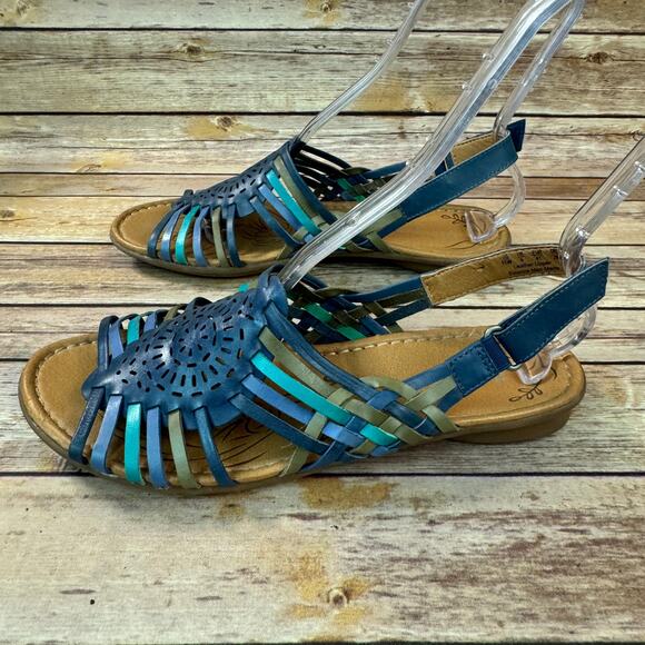 Naturalizer N5 Comfort Womens Blue Green Open Toe Hurache Sandals 11W - Picture 4 of 6